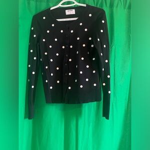 Old navy black and white polka dot cardigan